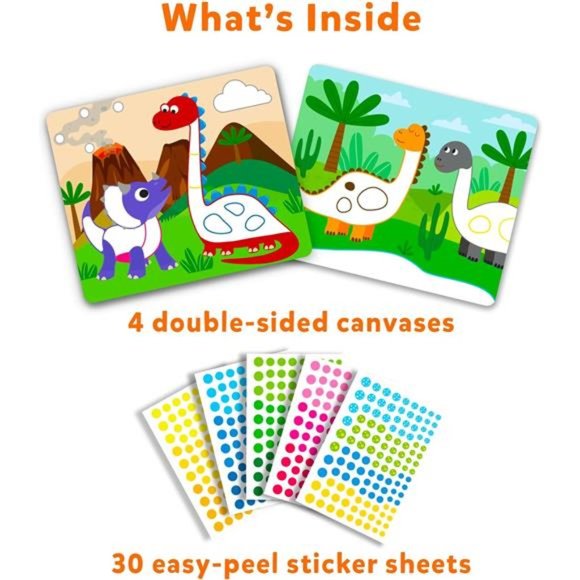 Art Activity - Dot It Dinosaurs, No Mess Sticker Art for Kids, Craft Kits, DIY - Picture 3 of 7